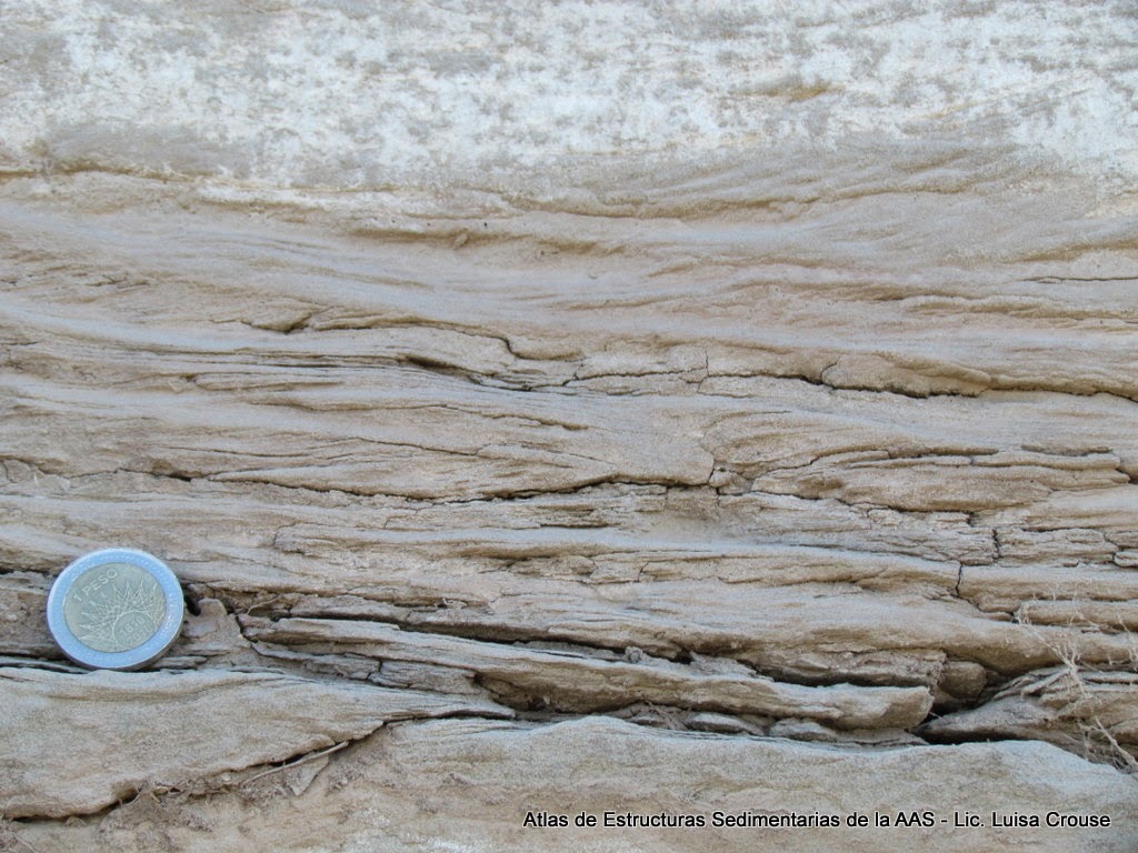 Laminación ondulítica - Fotografía:Luisa Crousse | Formación Rayoso Cretacico, Cuenca Neuquina.
